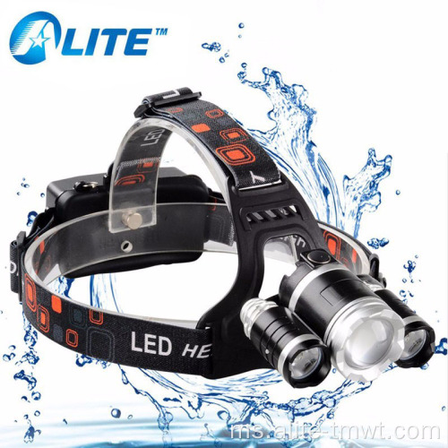 5000 Lumens 10W LED Zoom boleh dicas semula Headlamp